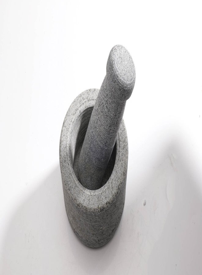 EZAHK Stone Mortar and Pestle Set for Spices, Okhli Masher, Khalbatta, Mixer, Natural & Traditional Grinder and Musal, Design for Kitchen, Home, Herb (Size L 4 x W 4 inch) - Image 3